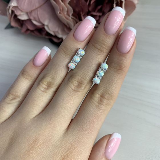 Серебряные серьги с опалом 0.773ct