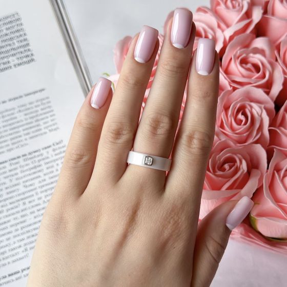 Silver ring with ceramics