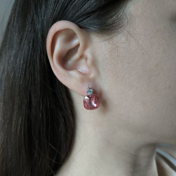 Серебряные серьги с фианитами