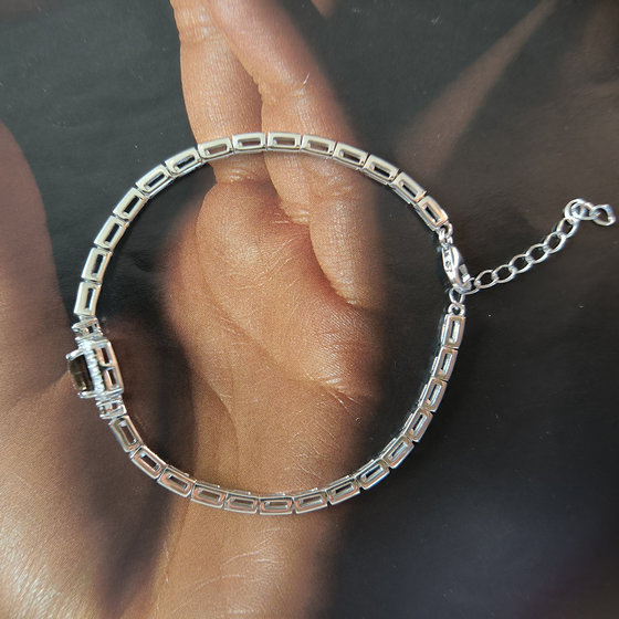 Серебряный браслет с раухтопазом (дымчатым кварцем) 1.38ct
