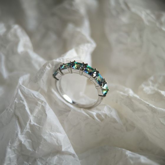 Silver ring with mystic topaz 1.517ct