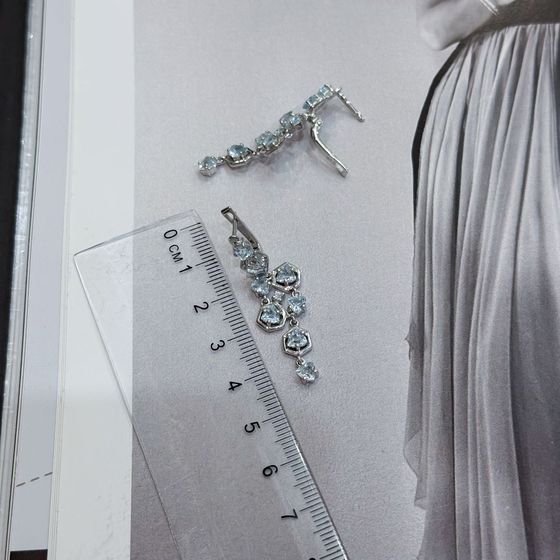 Срібні сережки з топазом 4.413ct