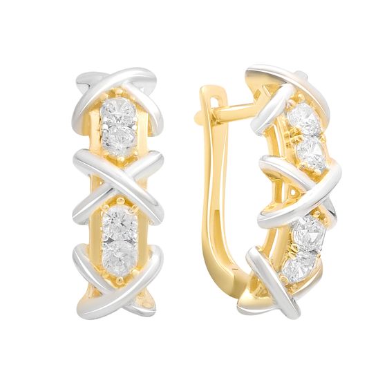 Срібні сережки з фіанітами 0.32ct
