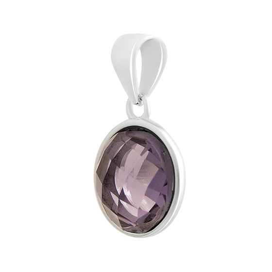 Silver pendant with cubic zirconia