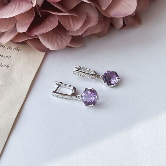 Silver earrings with amethyst 5.279ct