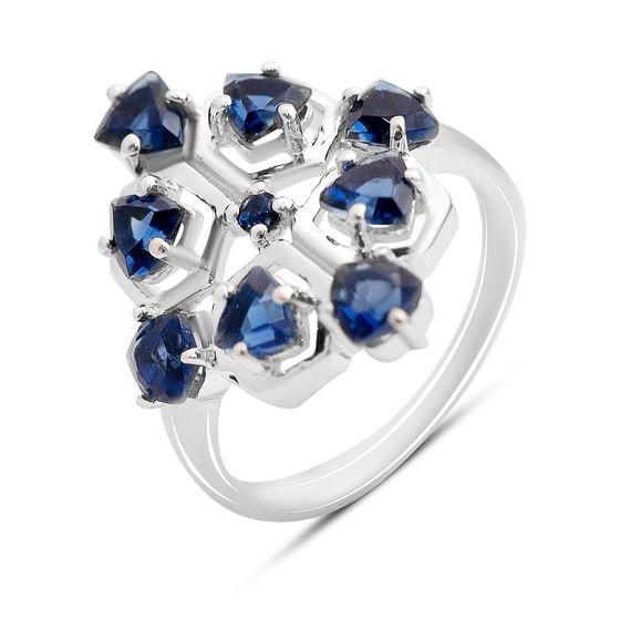 Silver ring with sapphire nano 1.578ct