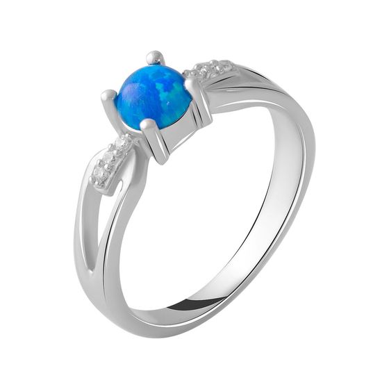 Silver ring with opal