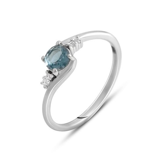 Серебряное кольцо с топазом Лондон Блю 0.404ct