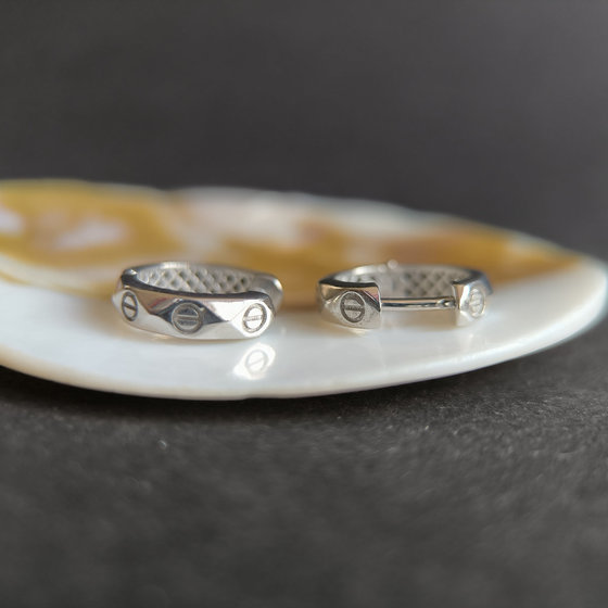 Silver earrings without stones