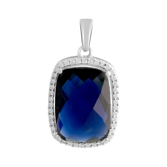 Silver pendant with sapphire nano 2.76ct