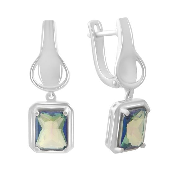 Silver earrings with mystic topaz 3.175ct