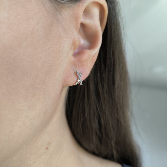 Silver earrings with cubic zirconia