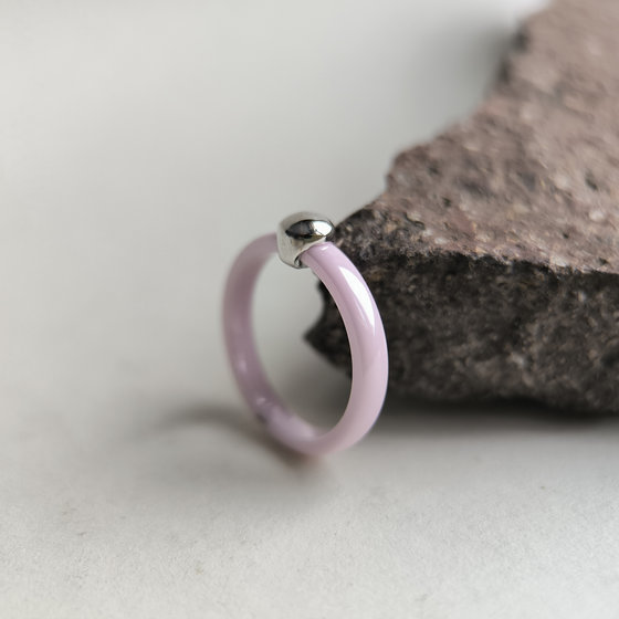 Silver ring with ceramics