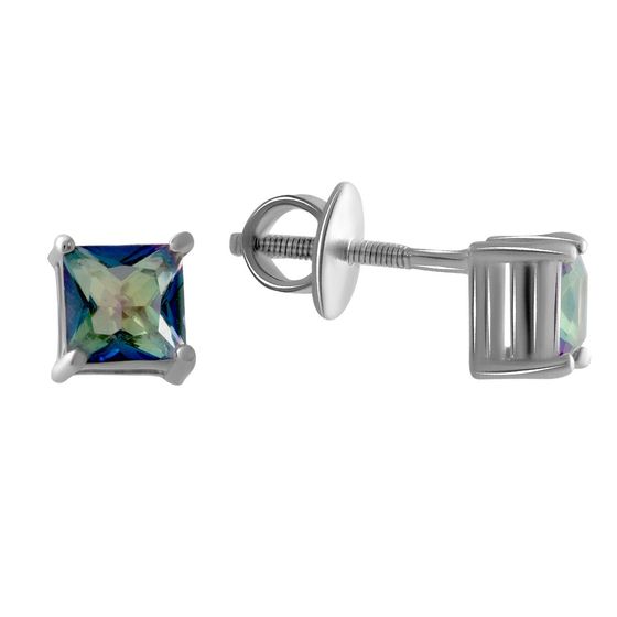 Silver Earrings with Mystic Topaz (0.954 ct)