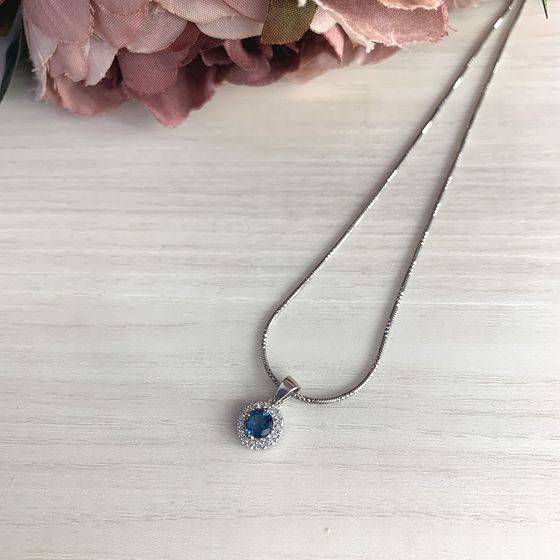 Серебряная подвеска с топазом Лондон Блю 0.595ct