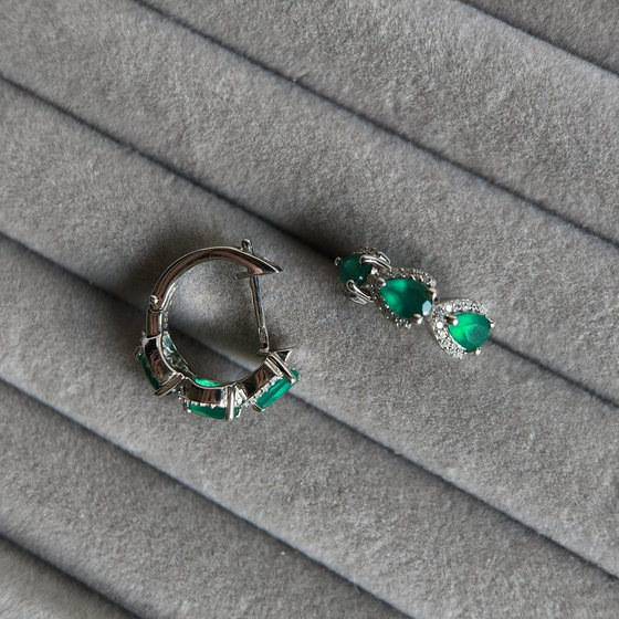 Срібні сережки з агатом 3.001ct