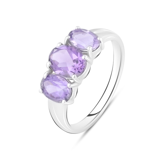 Silver ring with amethyst