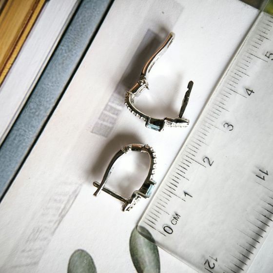 Срібні сережки з топазом Лондон Блю 0.638ct