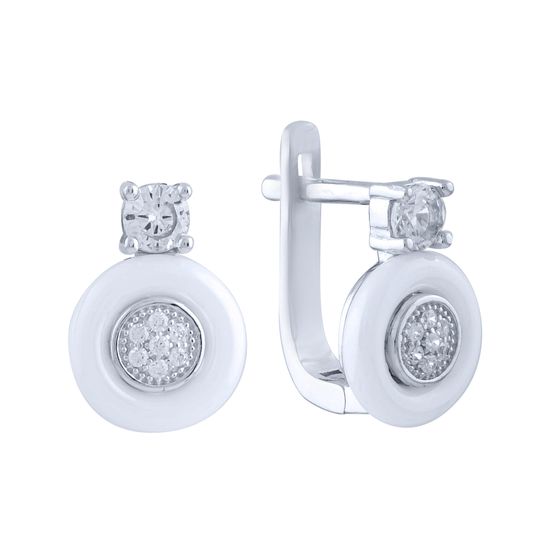 Silver earrings with ceramics