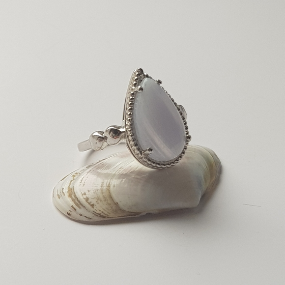 Silver ring with agate