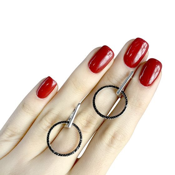 Серебряные серьги с фианитами