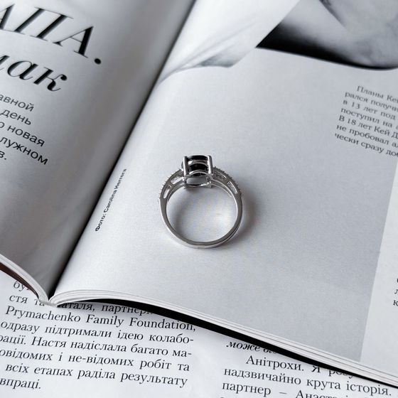 Silver ring with sapphire