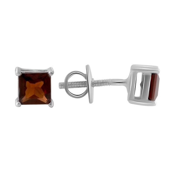 Silver Earrings with Garnet (1.853 ct)