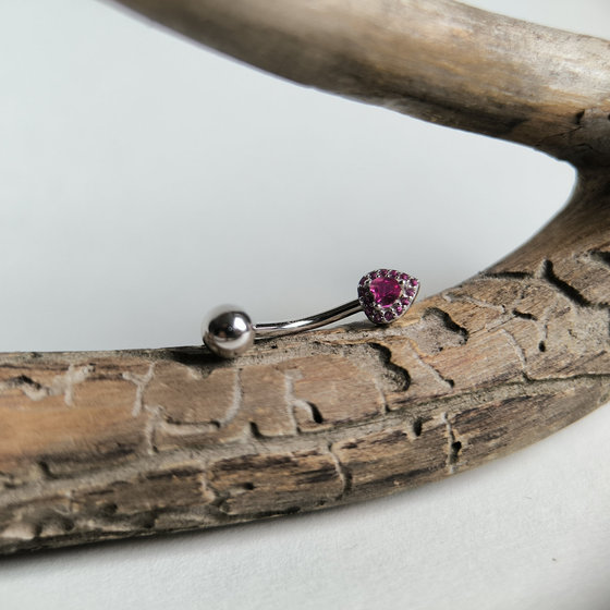 Silver piercing with cubic zirconia