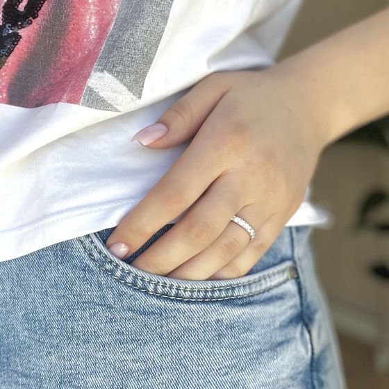 5.5ct Gold Ring with Fianites