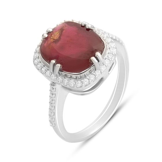 Серебряное кольцо с рубином 8.057ct