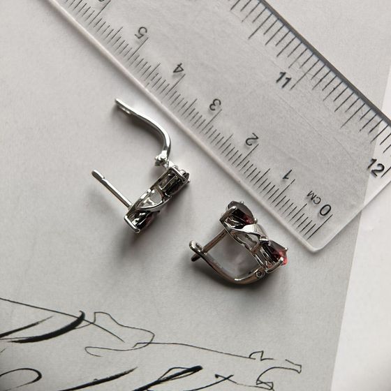 Срібні сережки з гранатом 4.9ct