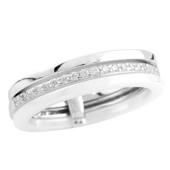 Silver ring with ceramics