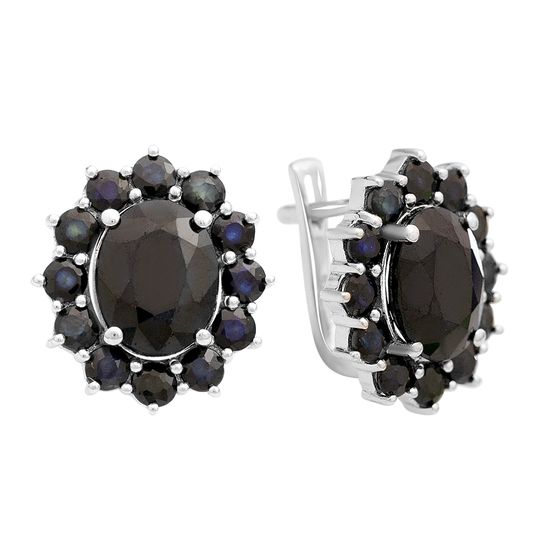 Серебряные серьги с сапфиром 9.813ct