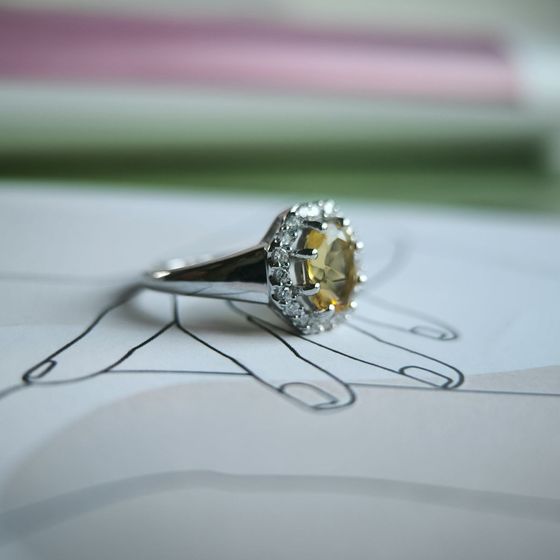 Sterling silver ring with citrine nano 1.538ct