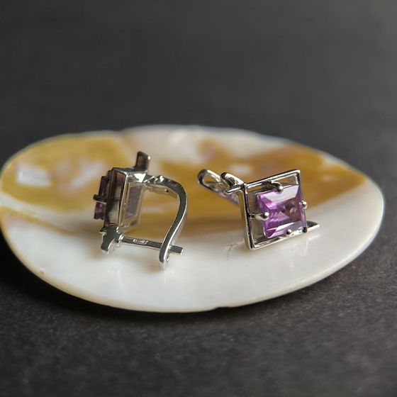 Серебряные серьги с александритом 4.625ct