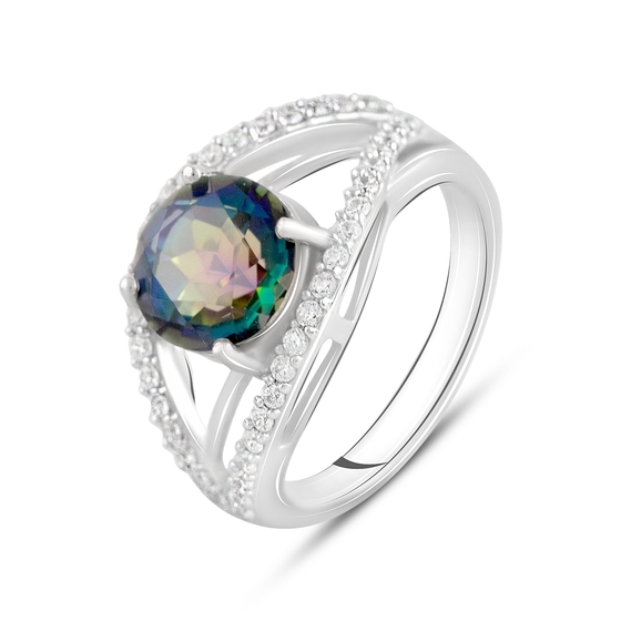 Silver ring with mystic topaz 2.2ct