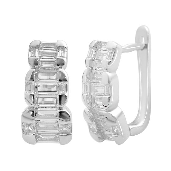 Silver earrings with cubic zirconia