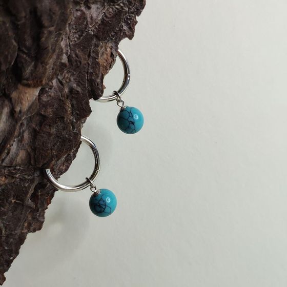 Silver earrings with turquoise