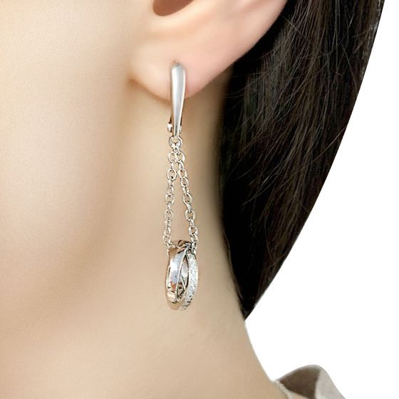 Silver Earrings with Fianites