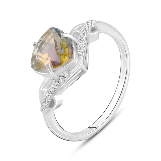 Silver ring with mystic topaz 2.43ct