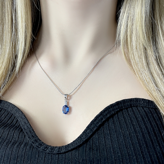 Серебряная подвеска с танзанитом nano 1.997ct