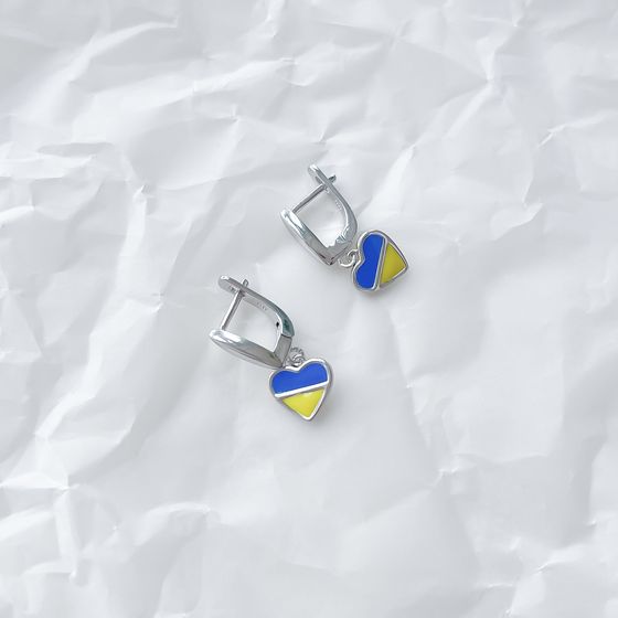 Срібні сережки з емаллю