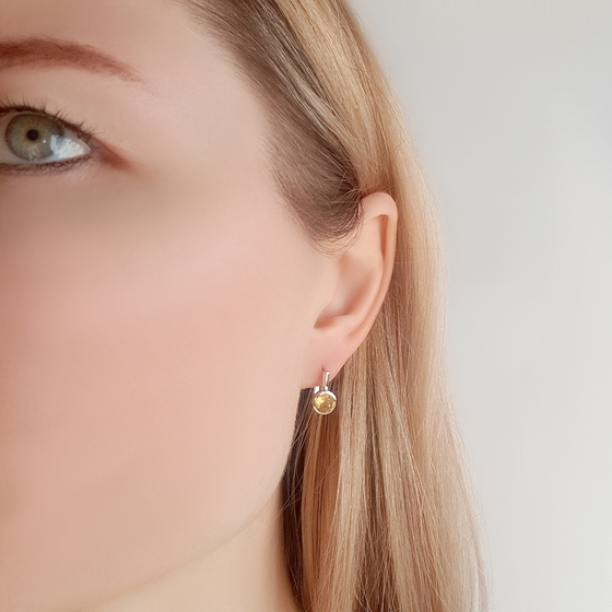 Серебряные серьги с цитрином nano 2.14ct
