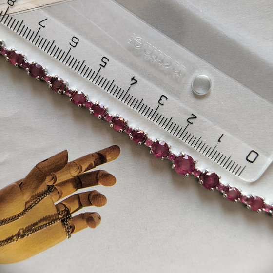 Silver bracelet with ruby 10.845ct