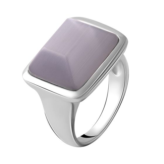 Silver cat's eye ring