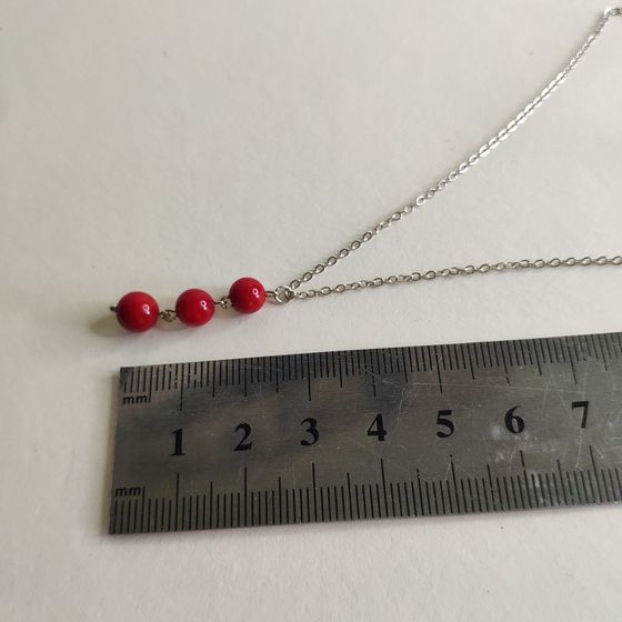 Silver necklace with coral