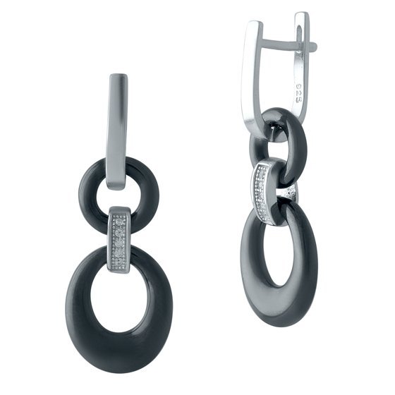 Silver earrings with ceramics