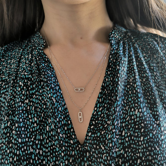 Серебряное колье с фианитами
