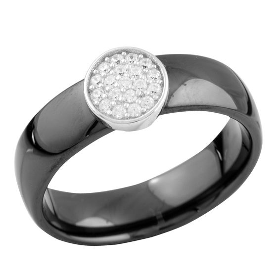 Silver ring with ceramics