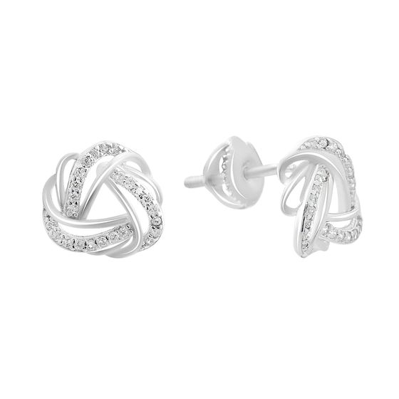 Silver Earrings with Cubic Zirconia
